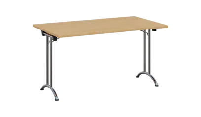 SLC 140 chrom skládací jednací stůl 1394x800, deska 25 mm, podnož chrom, deska javor horský